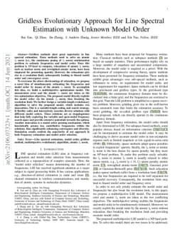 Gridless Evolutionary Approach for Line Spectral Estimation with Unknown
  Model Order