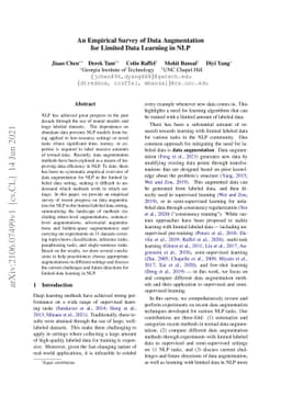 An Empirical Survey of Data Augmentation for Limited Data Learning in
  NLP