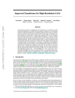 Improved Transformer for High-Resolution GANs