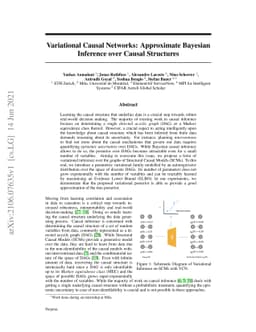 Variational Causal Networks: Approximate Bayesian Inference over Causal
  Structures