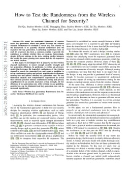 How to Test the Randomness from the Wireless Channel for Security?