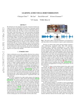 Learning Audio-Visual Dereverberation