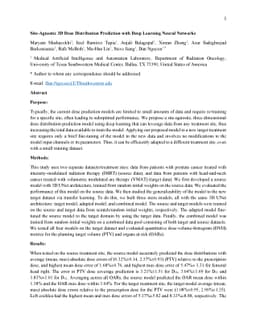 Site-Agnostic 3D Dose Distribution Prediction with Deep Learning Neural
  Networks