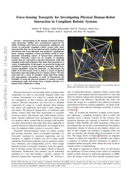 Force-Sensing Tensegrity for Investigating Physical Human-Robot
  Interaction in Compliant Robotic Systems