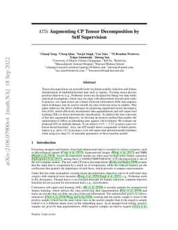 ATD: Augmenting CP Tensor Decomposition by Self Supervision