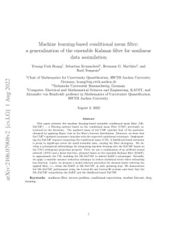 Machine learning-based conditional mean filter: a generalization of the
  ensemble Kalman filter for nonlinear data assimilation