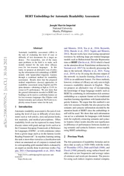 BERT Embeddings for Automatic Readability Assessment