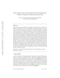 Zero-sample surface defect detection and classification based on
  semantic feedback neural network