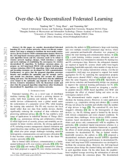 Over-the-Air Decentralized Federated Learning