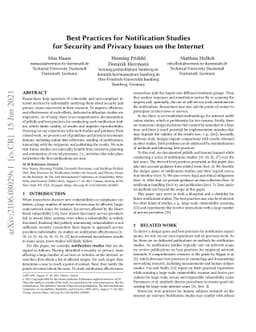 Best Practices for Notification Studies for Security and Privacy Issues
  on the Internet
