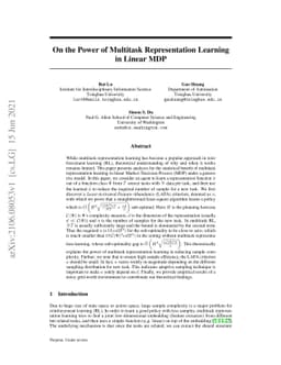 On the Power of Multitask Representation Learning in Linear MDP