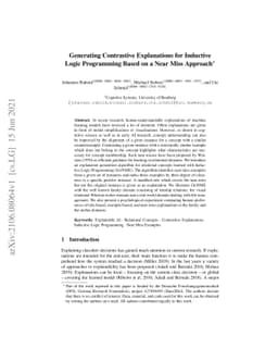 Generating Contrastive Explanations for Inductive Logic Programming
  Based on a Near Miss Approach