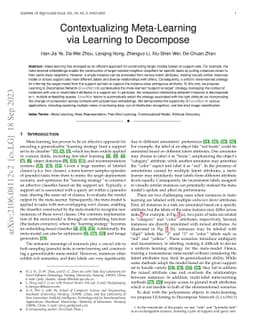 Contextualizing Meta-Learning via Learning to Decompose
