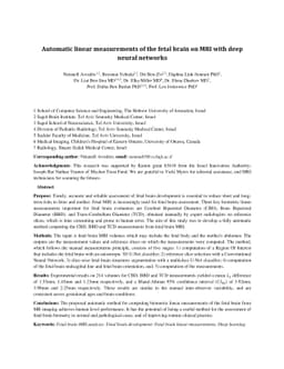 Automatic linear measurements of the fetal brain on MRI with deep neural
  networks