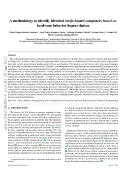 A methodology to identify identical single-board computers based on
  hardware behavior fingerprinting