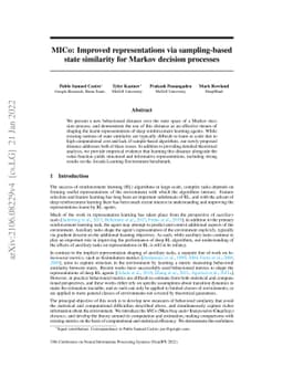 MICo: Improved representations via sampling-based state similarity for
  Markov decision processes