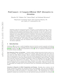 PairConnect: A Compute-Efficient MLP Alternative to Attention