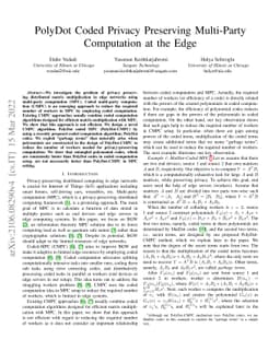 PolyDot Coded Privacy Preserving Multi-Party Computation at the Edge