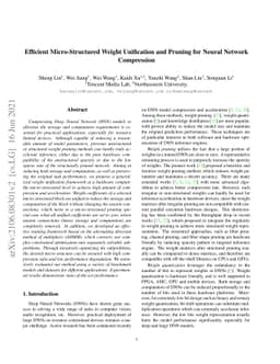 Efficient Micro-Structured Weight Unification and Pruning for Neural
  Network Compression
