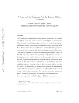 A Framework for Evaluating Post Hoc Feature-Additive Explainers