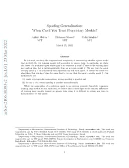 Spoofing Generalization: When Can't You Trust Proprietary Models?