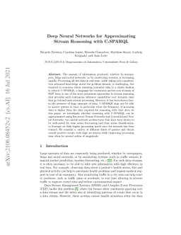 Deep Neural Networks for Approximating Stream Reasoning with C-SPARQL