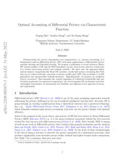 Optimal Accounting of Differential Privacy via Characteristic Function
