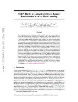 HELP: Hardware-Adaptive Efficient Latency Prediction for NAS via
  Meta-Learning