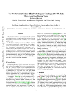 Shuffle Transformer with Feature Alignment for Video Face Parsing