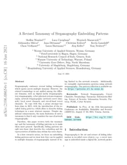A Revised Taxonomy of Steganography Embedding Patterns