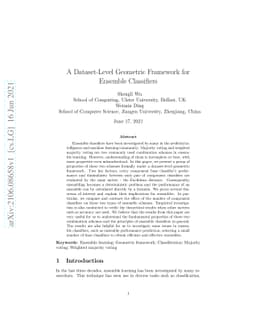 A Dataset-Level Geometric Framework for Ensemble Classifiers