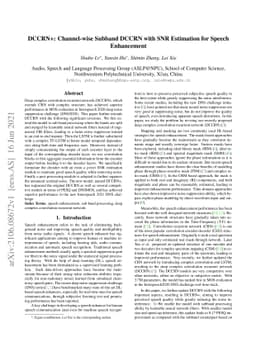 DCCRN+: Channel-wise Subband DCCRN with SNR Estimation for Speech
  Enhancement