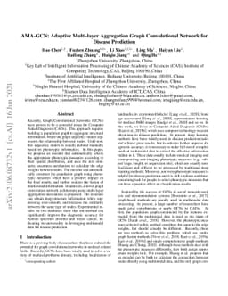 AMA-GCN: Adaptive Multi-layer Aggregation Graph Convolutional Network
  for Disease Prediction
