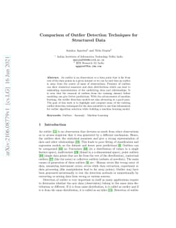 Comparison of Outlier Detection Techniques for Structured Data