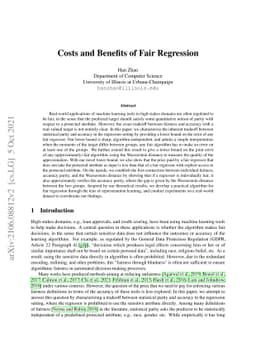 Costs and Benefits of Fair Regression