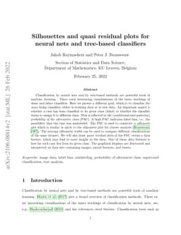Silhouettes and quasi residual plots for neural nets and tree-based
  classifiers