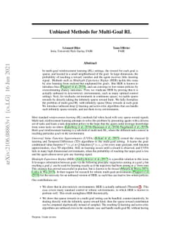 Unbiased Methods for Multi-Goal Reinforcement Learning