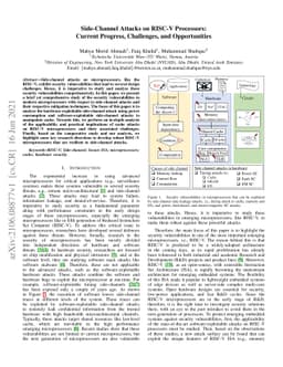 Side-Channel Attacks on RISC-V Processors: Current Progress, Challenges,
  and Opportunities
