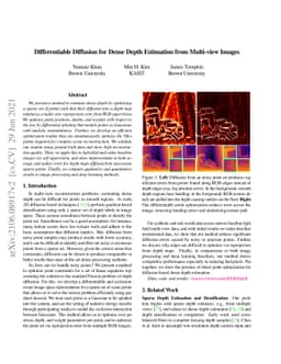 Differentiable Diffusion for Dense Depth Estimation from Multi-view
  Images