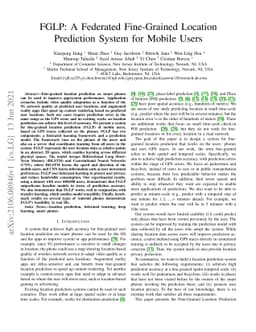FGLP: A Federated Fine-Grained Location Prediction System for Mobile
  Users