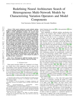 Redefining Neural Architecture Search of Heterogeneous Multi-Network
  Models by Characterizing Variation Operators and Model Components