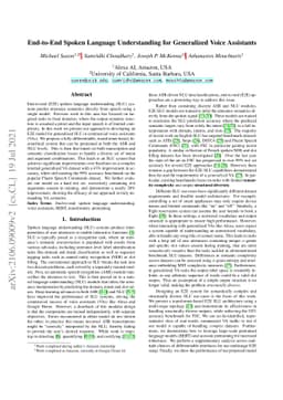 End-to-End Spoken Language Understanding for Generalized Voice
  Assistants