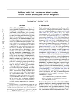 Bridging Multi-Task Learning and Meta-Learning: Towards Efficient
  Training and Effective Adaptation
