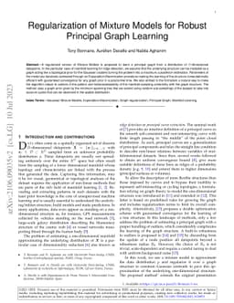 Regularization of Mixture Models for Robust Principal Graph Learning