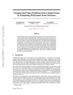 Unsupervised Video Prediction from a Single Frame by Estimating 3D
  Dynamic Scene Structure