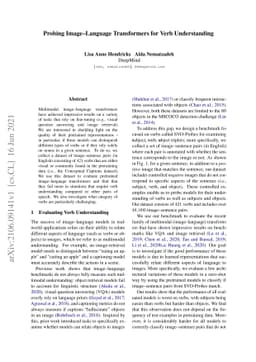 Probing Image-Language Transformers for Verb Understanding