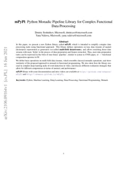 mPyPl: Python Monadic Pipeline Library for Complex Functional Data
  Processing