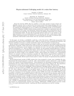 Physics-informed CoKriging model of a redox flow battery