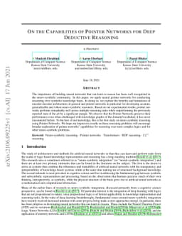 On the Capabilities of Pointer Networks for Deep Deductive Reasoning