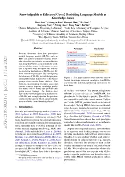 Knowledgeable or Educated Guess? Revisiting Language Models as Knowledge
  Bases